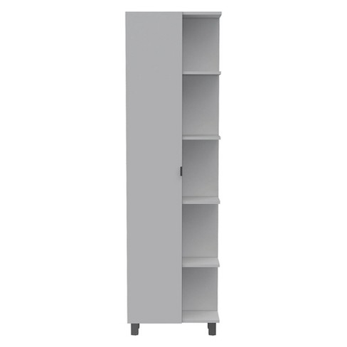 Tuhome Urano Linen Storage Cabinet Organizer With Swinging Hinge Door And 9 Shelves For Bathroom Bedroom Kitchen Or Garage White Target