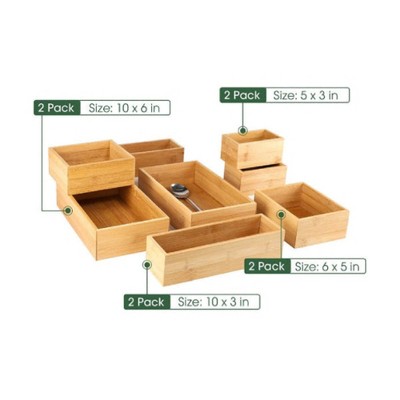 Apex Vanguards 8-Piece Bamboo Drawer Pantry Organizer