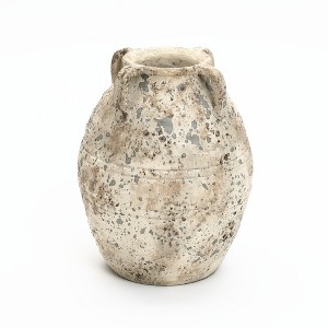 LuxenHome Rustic Old World Terracotta Vase, 10-Inch Round Bouquet Holder for Farmhouse Decor Multicolored - 1 of 4
