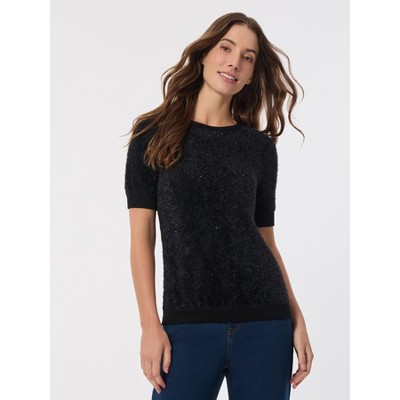 Jones New York Crew Neck Eyelash Pullover