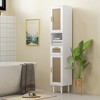 HOMCOM Tall Bathroom Storage Cabinet with Rattan Doors, Freestanding Bathroom Cabinet with Open Shelf, Drawer, Cabinets - 2 of 4