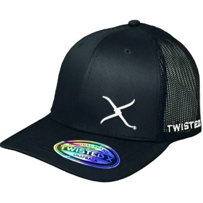 Twisted X Mens Adjustable Snapback Mesh Cap Hat (Black)