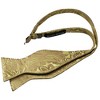 Men's Gold Paisley 100% Silk Self Tie Bow Tie Pocket Square Cufflinks Set - 3 of 4
