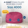 Ultimate Sack 4ft Bean Bag Chair, Oversized Comfortable Indoor Floor Lounger, Giant Foam-Filled Furniture for Relaxing, Pink Fur - 3 of 4