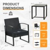 Aoodor 3 Pieces Patio Furniture Set Outdoor Rattan Conversation Bistro Set with Coffee Table for Yard, Garden, Balcony,Backyard - 3 of 4