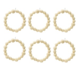 Whisen 6.7" Cream Ball Wreath, Christmas Tree Ornaments for Holiday Party Decorations, Set of 6 - Cream - 1 of 4