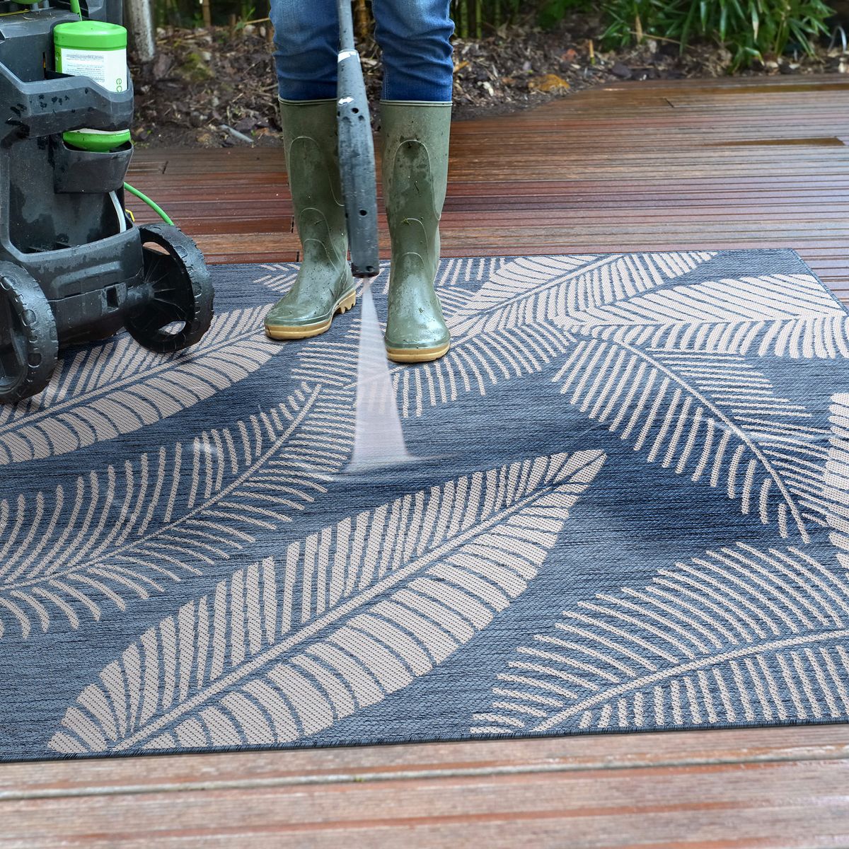 World Rug Gallery Distressed Palm Leaves Textured Flat Weave Indoor/Outdoor Area Rug - thumbnail 9