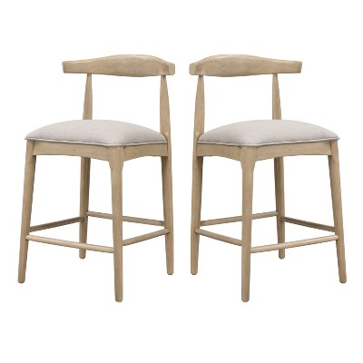 Christopher Knight Home Alvarez Square Modern Rubberwood Counter Stools (Set of 2)