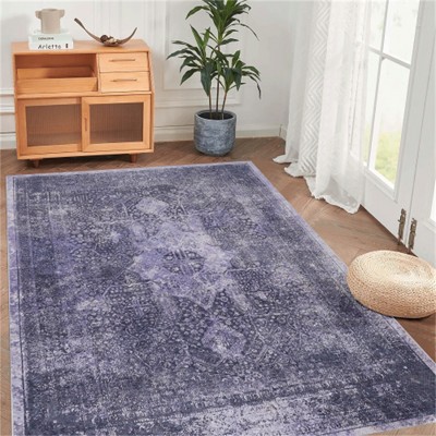 SKRAN Machine Washable Area Rugs, Low-Pile,Non-Slip,Non-Shedding, Foldable,Kid & Pet Friendly for Living Room, Bedroom, Kitchen