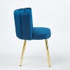 Blue 2-piece set of modern dining chairs with comfortable velvet backrests - 2 of 4