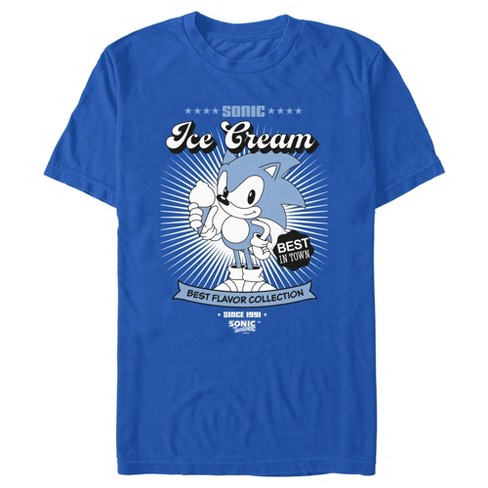 Men's Sonic The Hedgehog Best Ice Cream In Town T-shirt - Royal Blue -  Small : Target