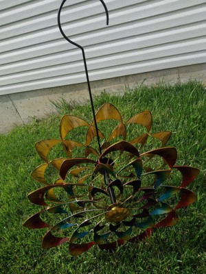 Exhart Colorful Pinwheel Hanging Garden Spinner With Beads, 12 Inch &  Reviews