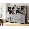 Kitchen Pantry Storage Cabinet with Microwave Stand & Coffee Bar Cabinet,Freestanding Hutch Cabinet with 4Doors - 3 of 4