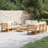 vidaXL Garden Lounge Set Cream White, Natural Wood - 2 of 4