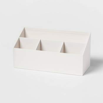 Martha Stewart 3pc Plastic Storage Organizer Bins With White Engineered  Wood Lid Clear : Target