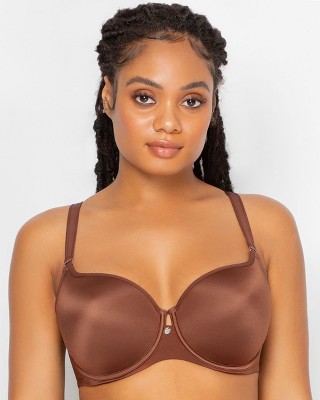 Curvy Couture Women's Tulip Smooth T-shirt Bra Chocolate 44dd