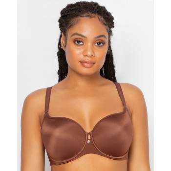 Curvy Couture Women's Plus Size Silky Smooth Micro Unlined Underwire Bra  Sweet Tea 46dd : Target