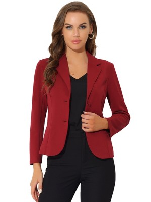 Allegra K Women's Elegant Work Office Lapel Collar Button Down Regular Fit Suit Blazer