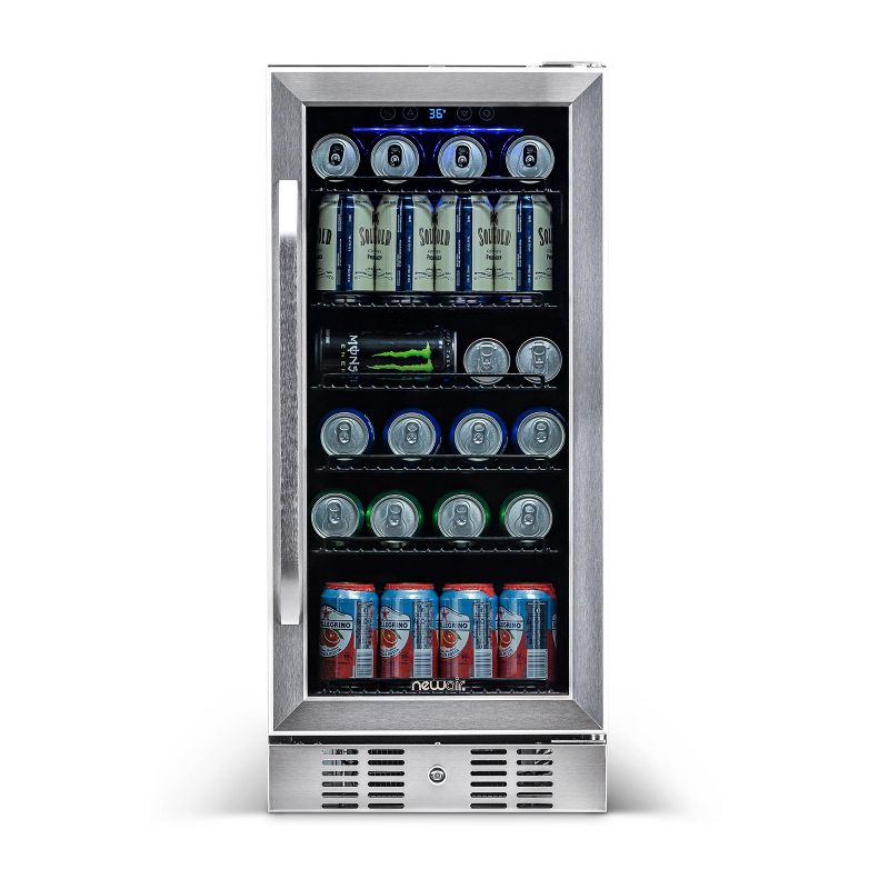Newair 15" Built-in 96 Can Beverage Fridge in Stainless Steel with Precision Temperature Controls and Adjustable Shelves, 2 of 12