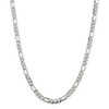 Black Bow Jewelry 5.5mm, Sterling Silver, Pave Flat Figaro Chain Necklace - 3 of 4