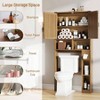 Over Toilet Storage Cabinet Farmhouse Bathroom Cabinet with Paper Holder Rustic Brown Bathroom Storage Organizer with Doors - 3 of 4