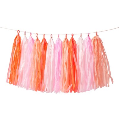 Meri Meri – Pink Tassel Banner – Party Decorations and Accessories - 10.5'