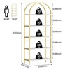 Tall Bookshelf 5 Tier, Arched Bookcase with Wood Shelf, Modern Display Rack for Bedroom Living Room Home Office, Large Storage - 4 of 4