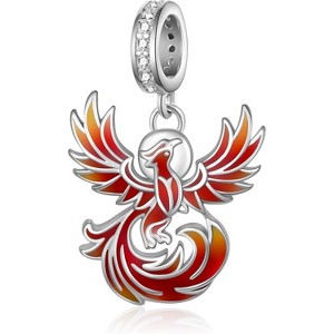 Sterling Silver Phoenix Charm - Mythical Bird Pendant for Jewelry, Gift for Women - 1 of 4