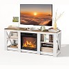 VINGLI Farmhouse Fireplace TV Stand up to 70 inch TVs, Entertainment Center with Electric Fireplace Heater & Adjustable Shelves - 2 of 4