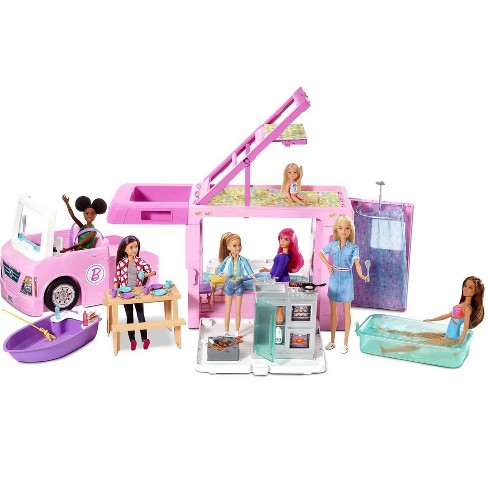with Camping Accessories BRAND NE Barbie Dream Camper Playset Glamping Playset 