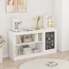 Whisen 3-in-1 Kids Bookshelf and Toy Storage Cabinet with Chalkboard, Dual Open Shelves - White - 2 of 4