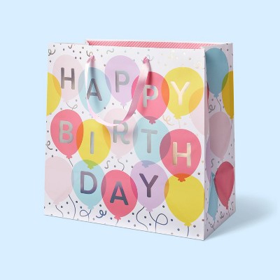 "Happy Birthday" Balloon Square Gift Bag - Spritz™