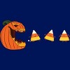 Junior's Design By Humans Halloween Gamer Pumpkin Eating Candy Corn By rawresh6 T-Shirt - 2 of 3