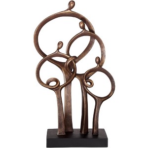 Kensington Hill Abstract Family 19 1/4" High Bronze Sculpture Home Decor for Living Room Dining Bathroom Bedroom Office End Table Book-Shelf Brown - 1 of 4