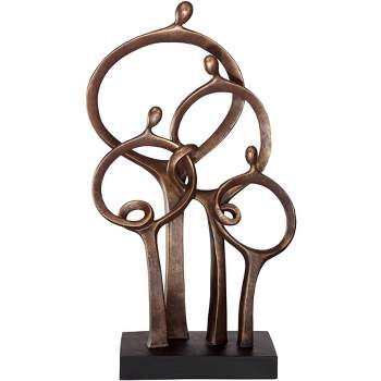 Kensington Hill Abstract Family 19 1/4" High Bronze Sculpture Home Decor for Living Room Dining Bathroom Bedroom Office End Table Book-Shelf Brown