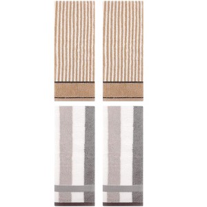 REGALWOVEN 4 Pcs Cotton Soft Comfortable Absorbent Striped Hand Towel 13" x 29" - 1 of 4