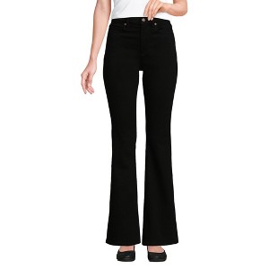 Lands' End Women's Denim High Rise Skinny Flare Jeans - 1 of 4