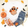 Simply Sage Market Women's  Checkered Girl Ghost Short Sleeve Graphic Tee - 3 of 4