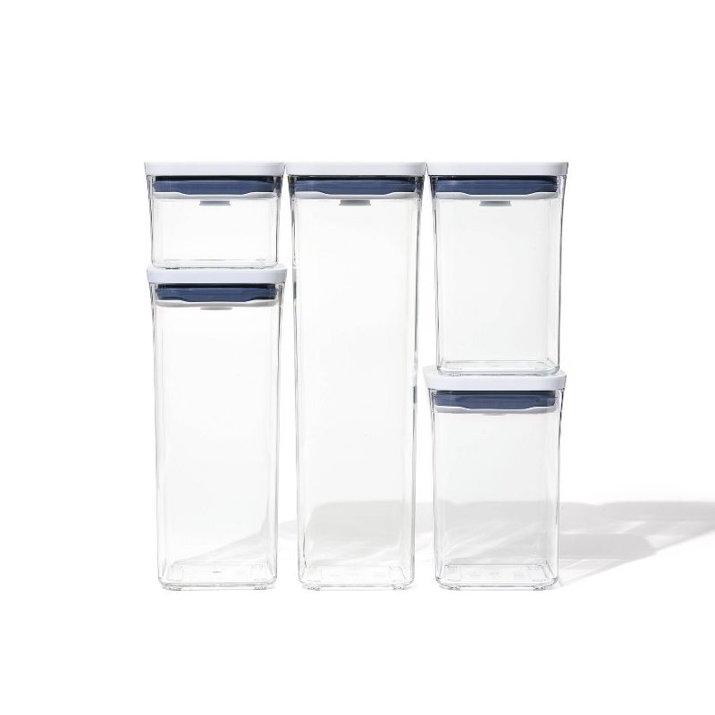 OXO POP 5pc Plastic Airtight Food Storage Container Set White, 3 of 8