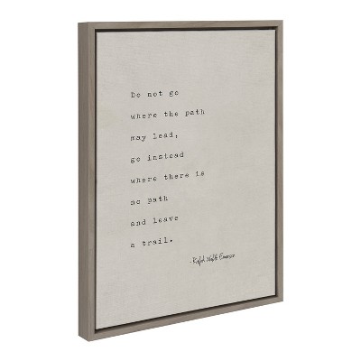 Gray Framed Canvas with Emerson Quote for Nursery