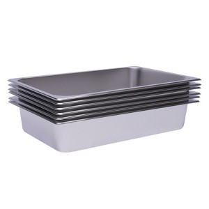 YIYIBYUS 6 Pack Steam Pans, Stainless Steel Chafing Dishes Buffet Serving Pans Food Prep Pan - 1 of 4