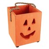 Northlight 6.25" Small Orange Wood Jack O Lantern Halloween Candle Lantern - 3 of 4