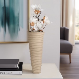 Elegant Metal Vase - Textured Aluminum, Glam Wave Design, Tall Floor Standing Vase for Home Decor, Living Room, Office, Bedroom - 1 of 4