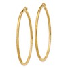 Black Bow Jewelry 2mm x 50mm 14k Yellow Gold Satin & Diamond-Cut Round Hoop Earrings - 2 of 4