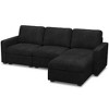 Belffin 3-Seater Corduroy Cloud Sectional - Modular Sofa with Storage Ottoman & Extra Deep Seating - 3 of 4