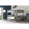Okak Full-Over-Full Bunk Bed with Ladder 2 Drawers and Safety Guardrail Solid Wood Loft Bunkbeds for Kids, Girls, Boys Easy Assemble - 3 of 4
