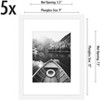 Americanflat 9x12 Picture Frame in White - Set of 5 Frames - Displays 6x8 With Mat and 9x12 Without Mat - with Plexiglass Cover - 2 of 4