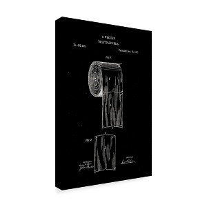 Trademark Fine Art -Claire Doherty 'Toilet Paper Roll Patent 1891 Black' Canvas Art - 1 of 3