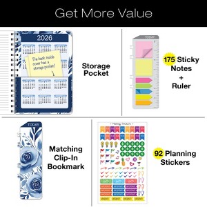 Global Printed Products Hardcover AY 2025-2026 Fashion Planner - 5.5"x8" (Blue Bloom) - 1 of 4