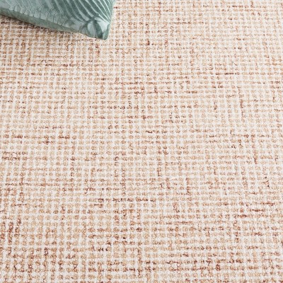 Rust and Ivory Hand-Tufted Wool Blend 4' x 6' Rug